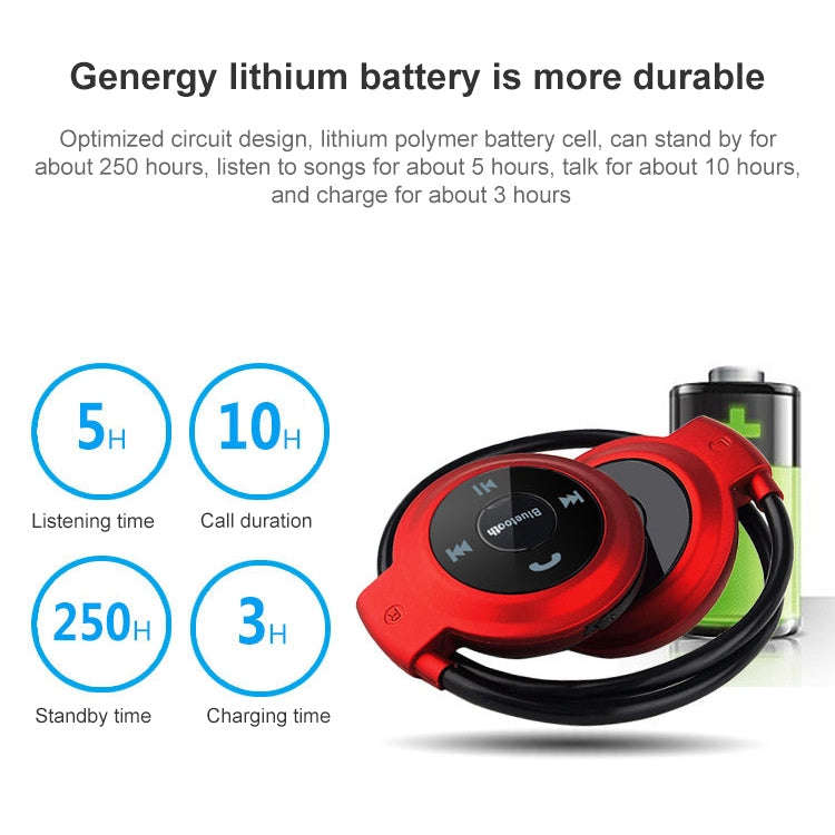 mini-503 MP3 Player Bluetooth Earphone, Support FM Radio & 32GB TF Card