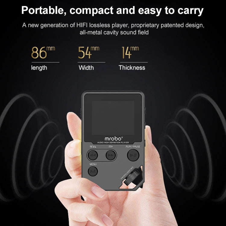 1.8 inch HIFI MP3 Player Metal High Sound Quality Entry-level Lossless Music Player, Support TF C...