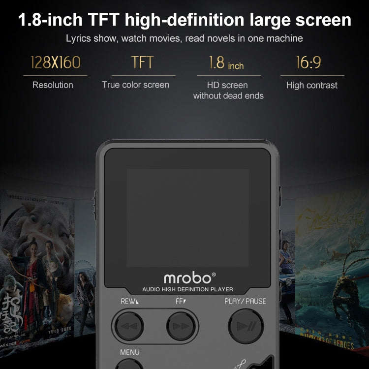 1.8 inch HIFI MP3 Player Metal High Sound Quality Entry-level Lossless Music Player, Support TF C...