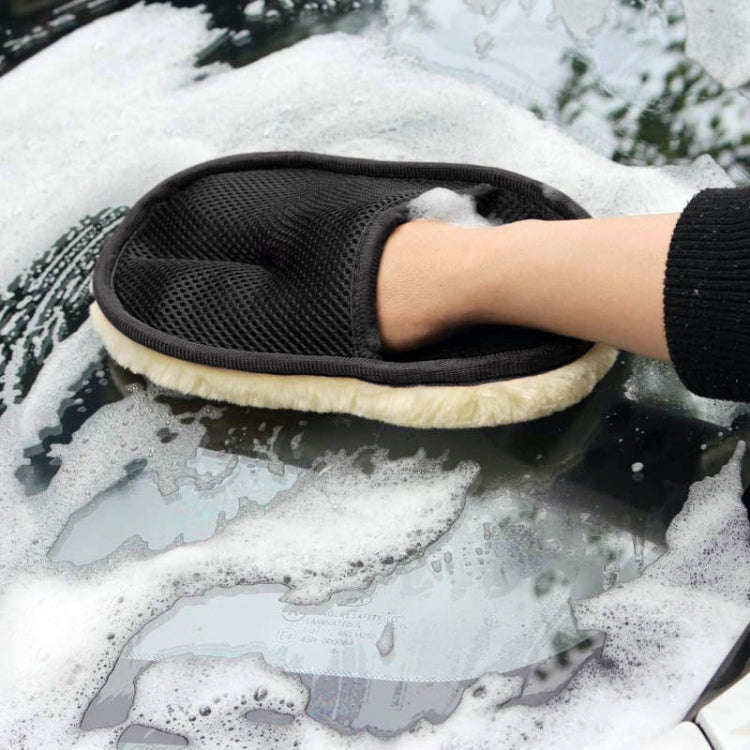 Car Styling Wool Soft Car Washing Gloves Cleaning Brush Motorcycle Washer Care Products(Black)