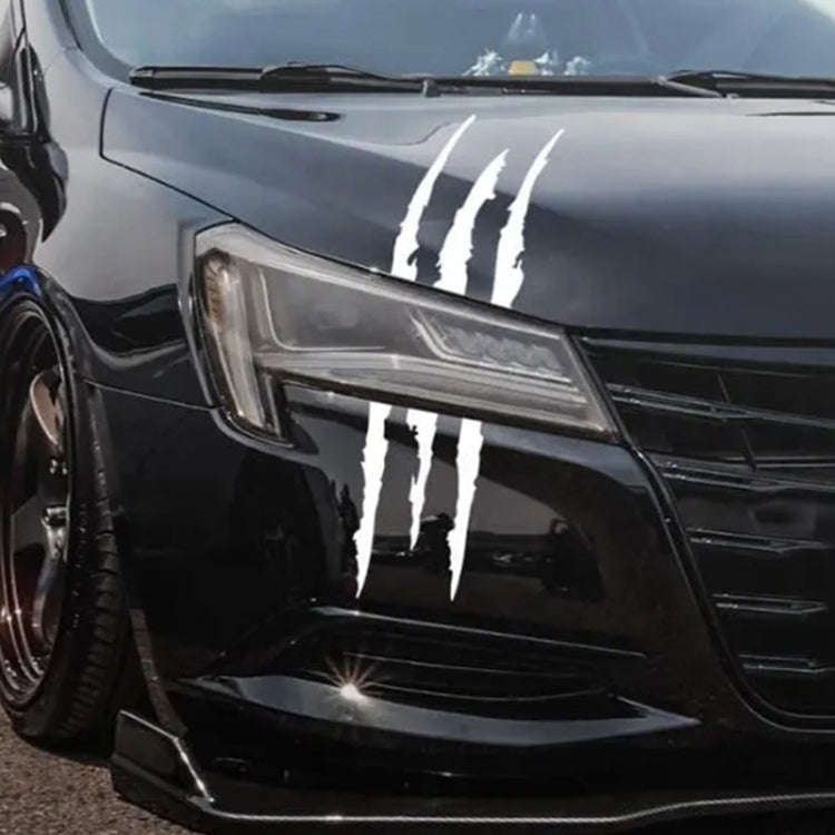 2 PCS Reflective Car Sticker Monster Scratch Stripe Claw Marks Car Auto Headlight Decoration Viny...