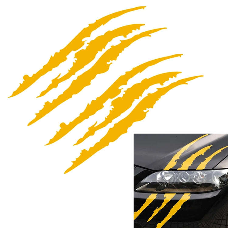 2 PCS Reflective Car Sticker Monster Scratch Stripe Claw Marks Car Auto Headlight Decoration Viny...