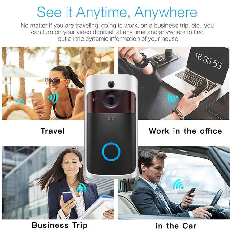 V5 Smart Phone Call Visual Recording Video Doorbell Night Vision Wireless WiFi Security Home Moni...