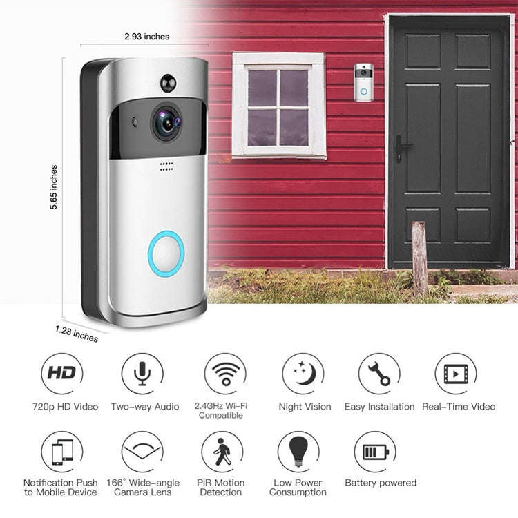 V5 Smart Phone Call Visual Recording Video Doorbell Night Vision Wireless WiFi Security Home Moni...