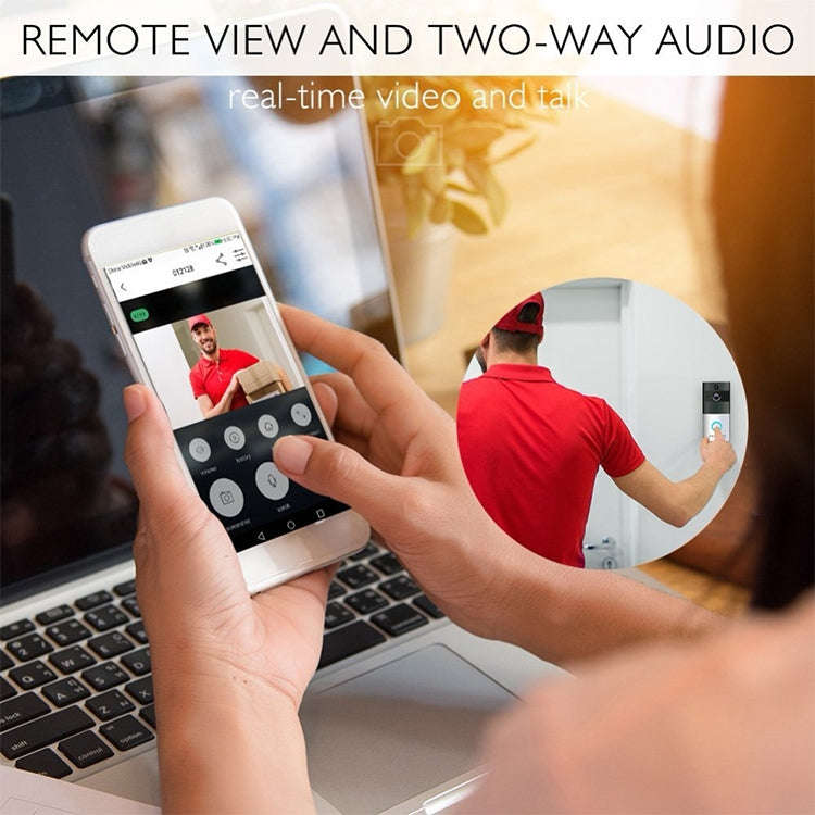 V5 Smart Phone Call Visual Recording Video Doorbell Night Vision Wireless WiFi Security Home Moni...