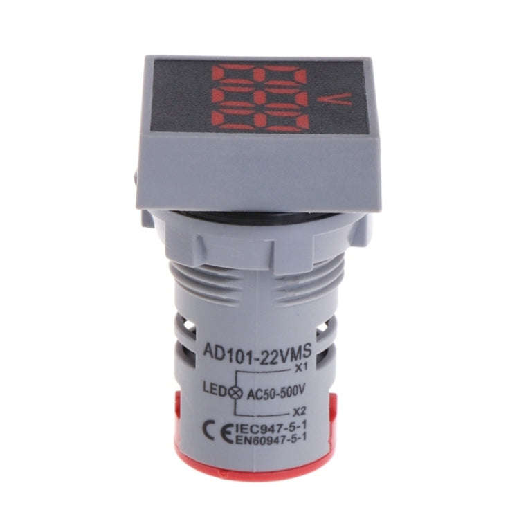 AD101-22VMS Mini AC 50-500V Voltmeter Square Panel LED Digital Voltage Meter Indicator(Green)