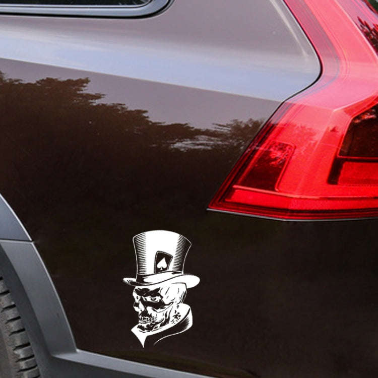 10 PCS Joker Skeleton Skull Playing Cards Poker Monster Hat Shape Vinyl Car Sticker, Size: 11.3x1...