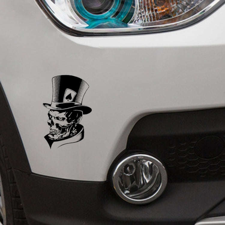 10 PCS Joker Skeleton Skull Playing Cards Poker Monster Hat Shape Vinyl Car Sticker, Size: 11.3x1...
