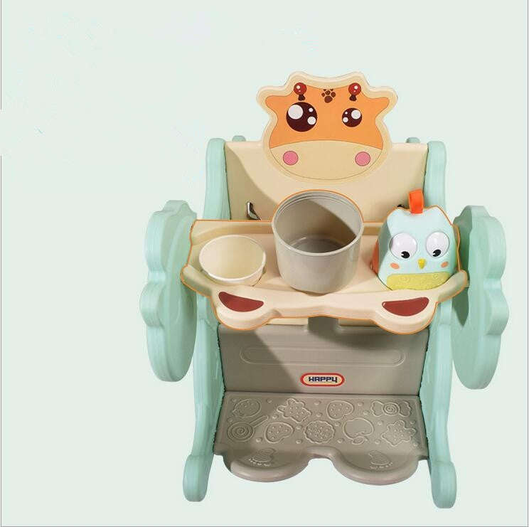 Cradle Baby Rocking Chair Music Baby Chair Chaise Rocking Horse Toy(Light Green)