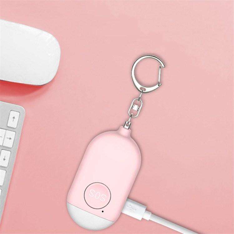 130dB IP44 Waterproof Rechargeable Anti-wolf Alarm Flashlight Intelligent Personal Alarm, English...