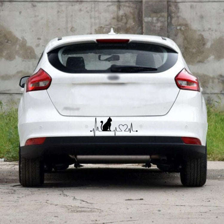 10 PCS Cat Heartbeat Lifeline Shape Vinyl Decal Creative Car Stickers Car Styling Truck Accessori...