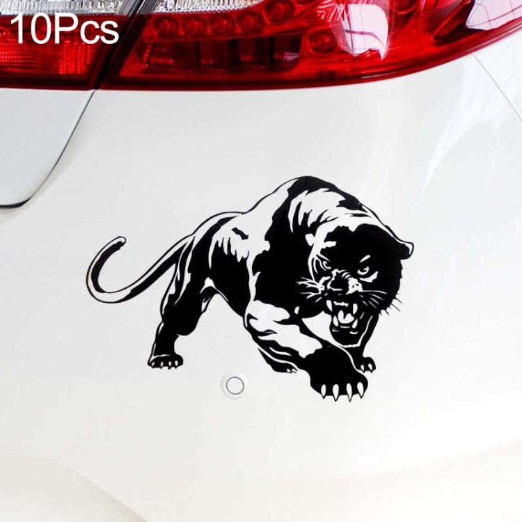 10pcs Wild Panther Car Body Decal Car Stickers Motorcycle Decorations, Size: 19x12cm(Black)