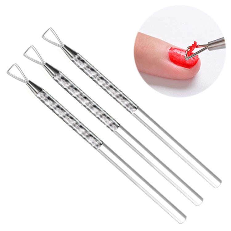 3 PCS Stainless Steel Nail Tool Steel Push and Remove Nail Polish Glue Phototherapy Glue Unloadin...
