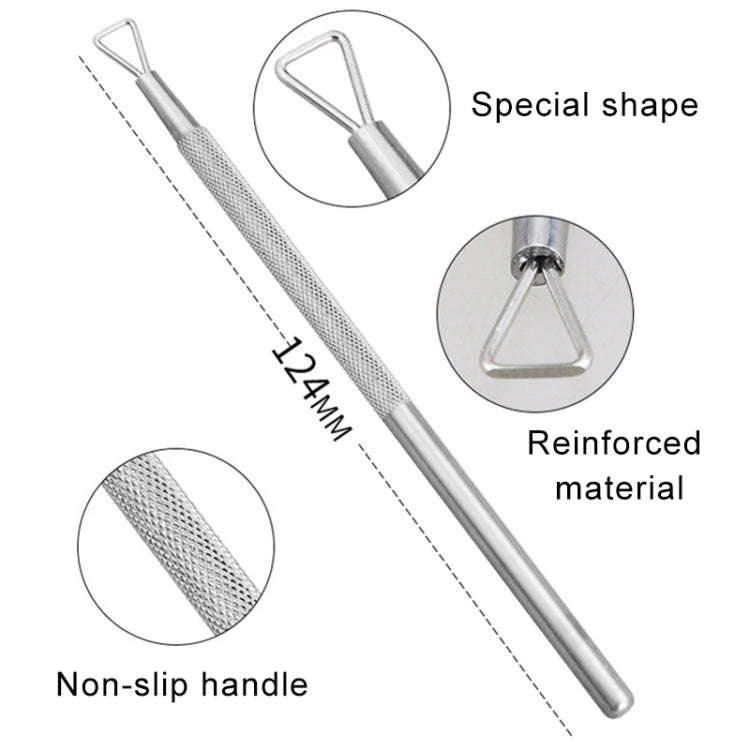 3 PCS Stainless Steel Nail Tool Steel Push and Remove Nail Polish Glue Phototherapy Glue Unloadin...