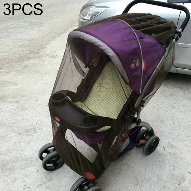3 PCS 150cm Baby Pushchair Mosquito Insect Shield Net Safe Infants Protection Mesh Stroller Acces...