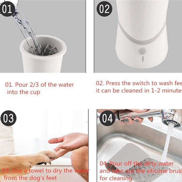 HS-XJB01 USB Rechargeable Pet Automatic Electric Dog Foot Washing Cup