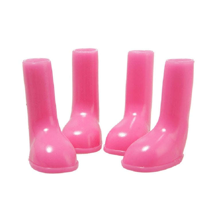 4 PCS/Set Pet Rain Boots Waterproof Non-slip Dog Shoes, Size:M(Pink)