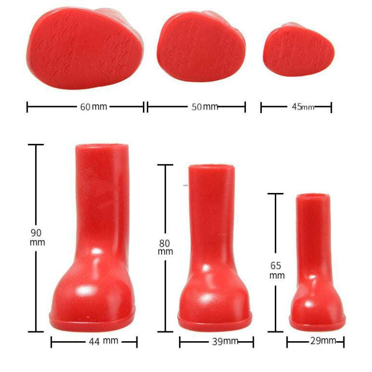 4 PCS/Set Pet Rain Boots Waterproof Non-slip Dog Shoes, Size:M(Pink)