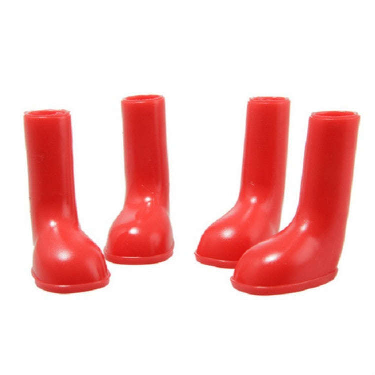 4 PCS/Set Pet Rain Boots Waterproof Non-slip Dog Shoes, Size:L(Red)