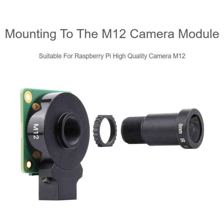 Waveshare WS0698012 For Raspberry Pi M12 High Resolution Lens, 12MP, 69.5 Degree FOV, 8mm Focal L...