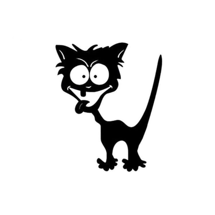 10 PCS Cat Pattern Car Styling Sticker Reflective Waterproof Vinyl Funny Car Sticker, Size: 13×1...
