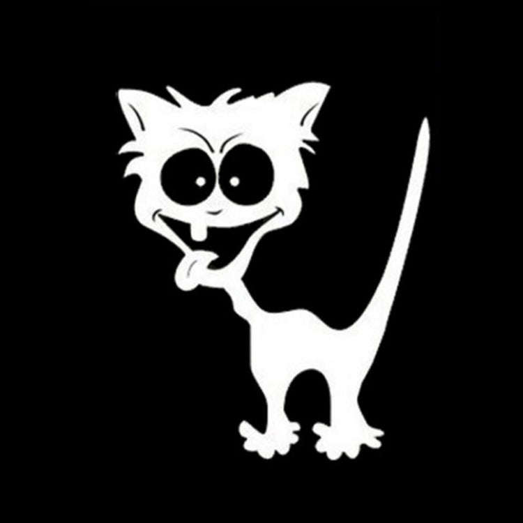 10 PCS Cat Pattern Car Styling Sticker Reflective Waterproof Vinyl Funny Car Sticker, Size: 13×1...