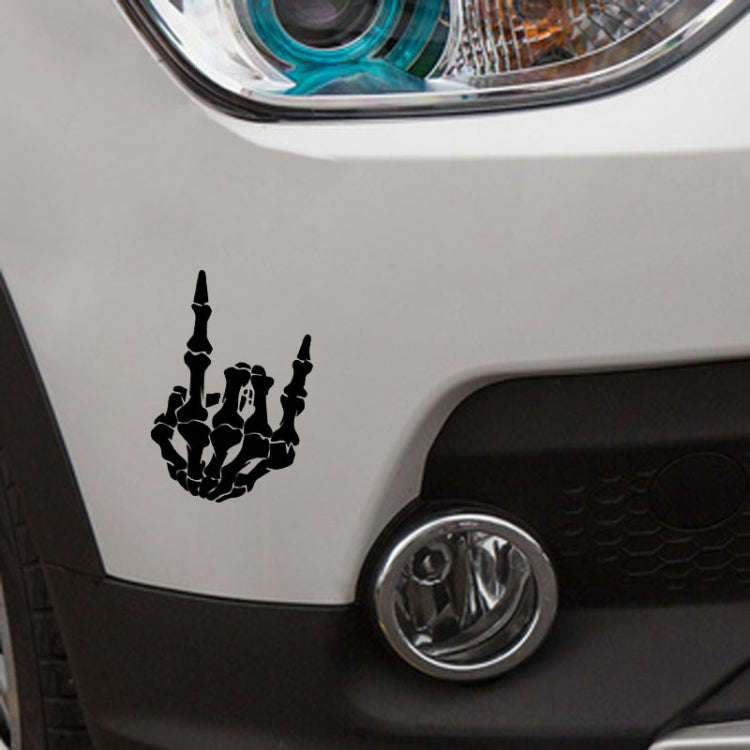10 PCS QYPF Skull Finger Pattern Car Sticker Vinyl Decoration, Size: 13x18cm(White)
