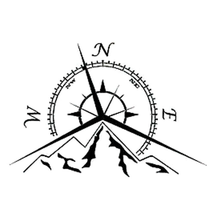 5 PCS NSWE Fashion Mountains Compass Rose Decal Nautical Compass Navigate Car Sticker, Size: 13.7...