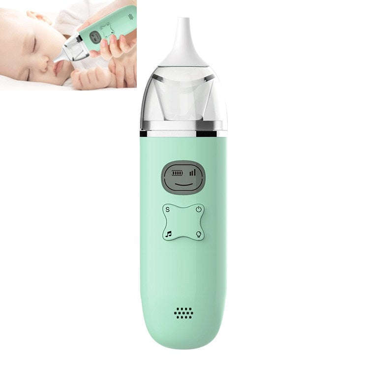 Music Baby Nasal Aspirator Newborn Electric Snot Cleaner(Light Green)