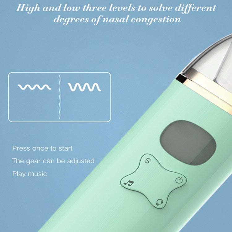 Music Baby Nasal Aspirator Newborn Electric Snot Cleaner(Light Green)