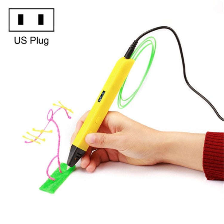 RP800A Childrens Educational Toys 3D Printing Pen, Plug Type:US Plug(Yellow)