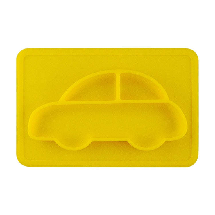 Integrated Child Food Grade Silicone Square Car Plate(Yellow)