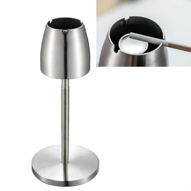 Telescopic Thickened Stainless Steel Windproof Ashtray(Stainless Steel Primary Colors)