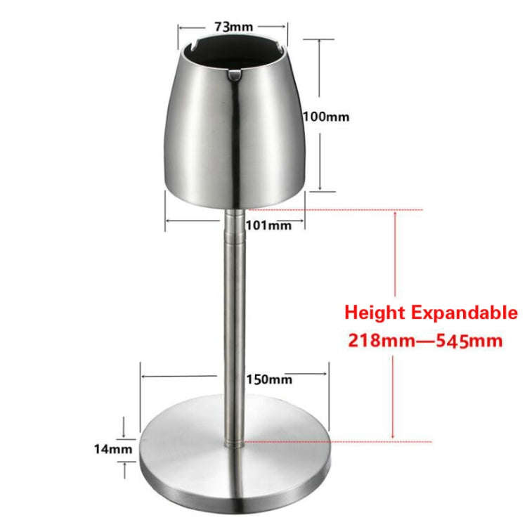Telescopic Thickened Stainless Steel Windproof Ashtray(Stainless Steel Primary Colors)