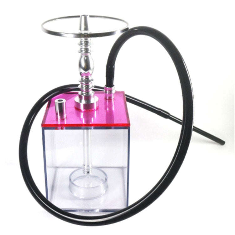 Square Acrylic Hookah Set(Pink)