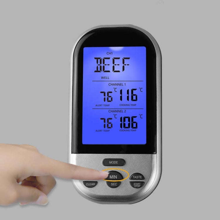 Double Probes Wireless Digital Kitchen Thermometer LCD Display Temperature Timer Alarm for Cookin...