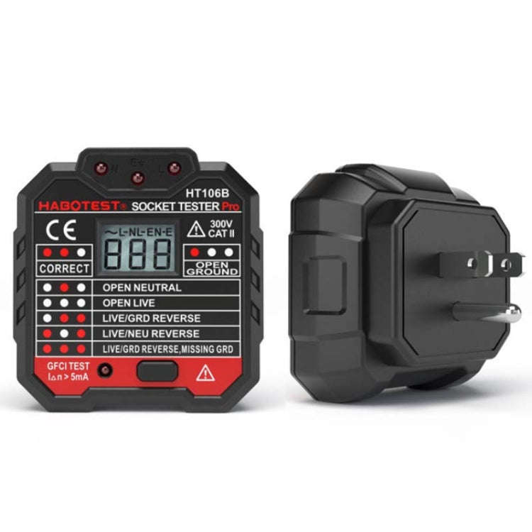 HT106 Socket Testers Voltage Test Detector Ground Line Neutral Line Live Line Leakage Electroscop...