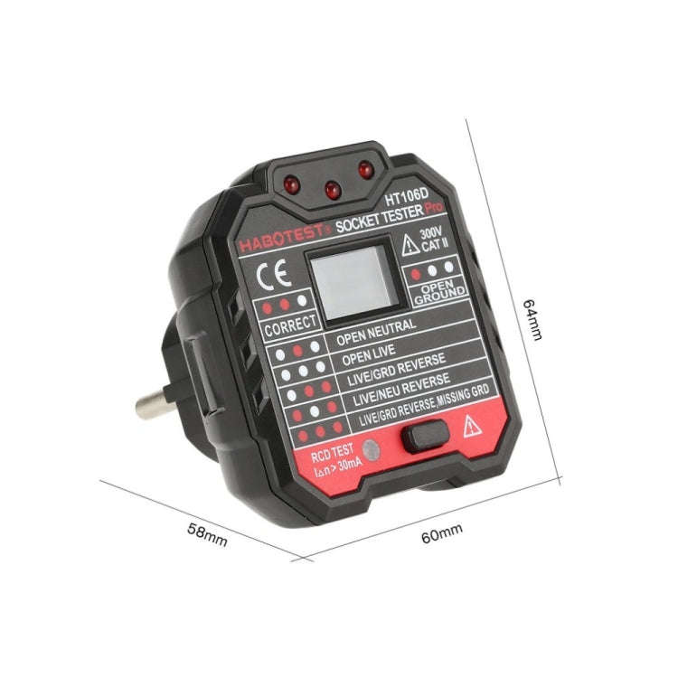 HT106 Socket Testers Voltage Test Detector Ground Line Neutral Line Live Line Leakage Electroscop...