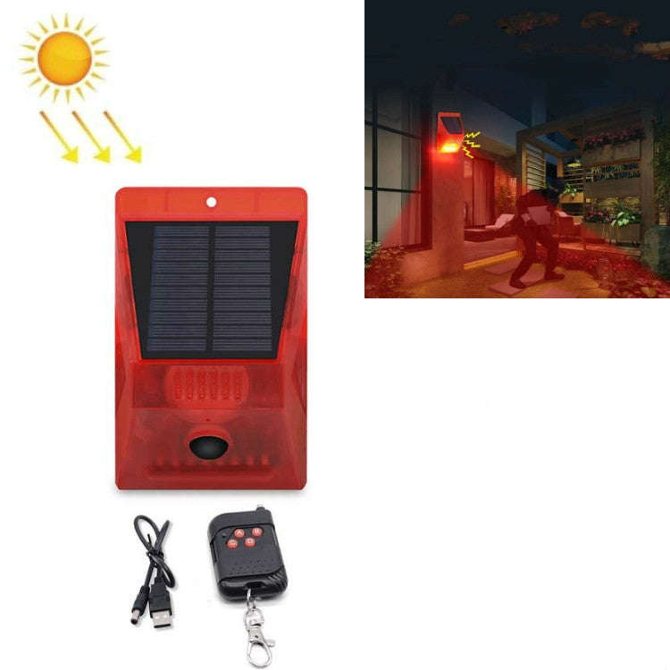 129dB Solar Alarm Light Human Body Induction Remote Control Alarm Farm Anti-theft Drive Object So...