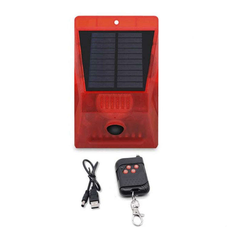 129dB Solar Alarm Light Human Body Induction Remote Control Alarm Farm Anti-theft Drive Object So...
