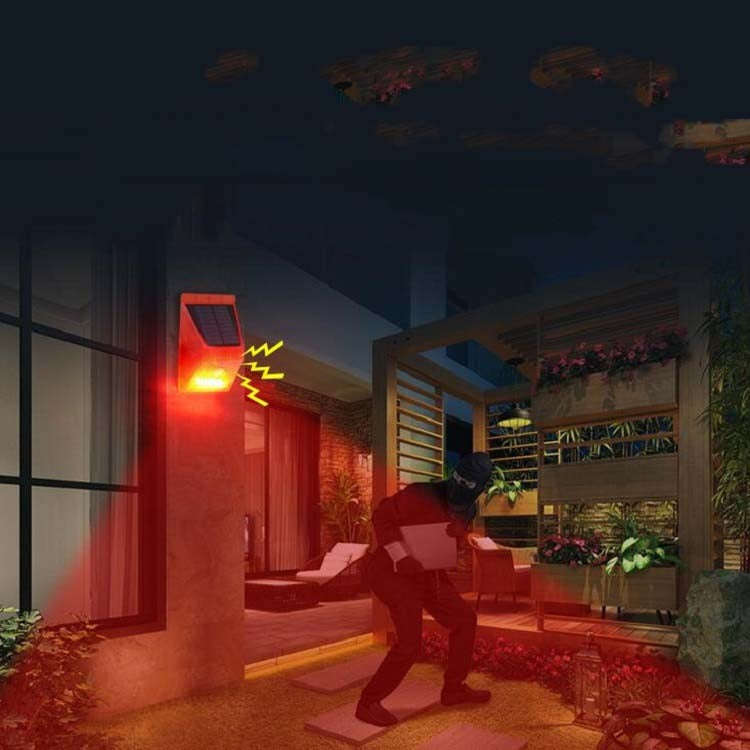 129dB Solar Alarm Light Human Body Induction Remote Control Alarm Farm Anti-theft Drive Object So...