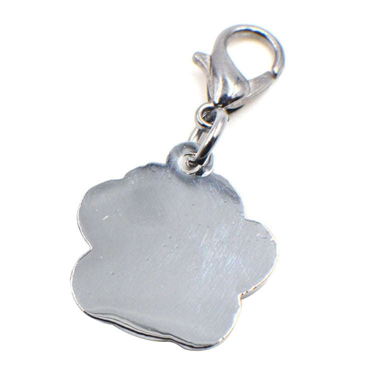 10 PCS Enamel Cat Dog  Bear Paw Prints Key Chain Jewelry Making(Red)