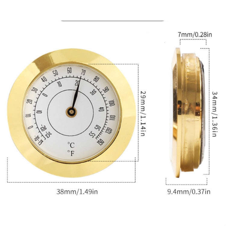 38mm High Precision Home / Guitar Violin Case / Cigar Thermometer, Style:Thermometer