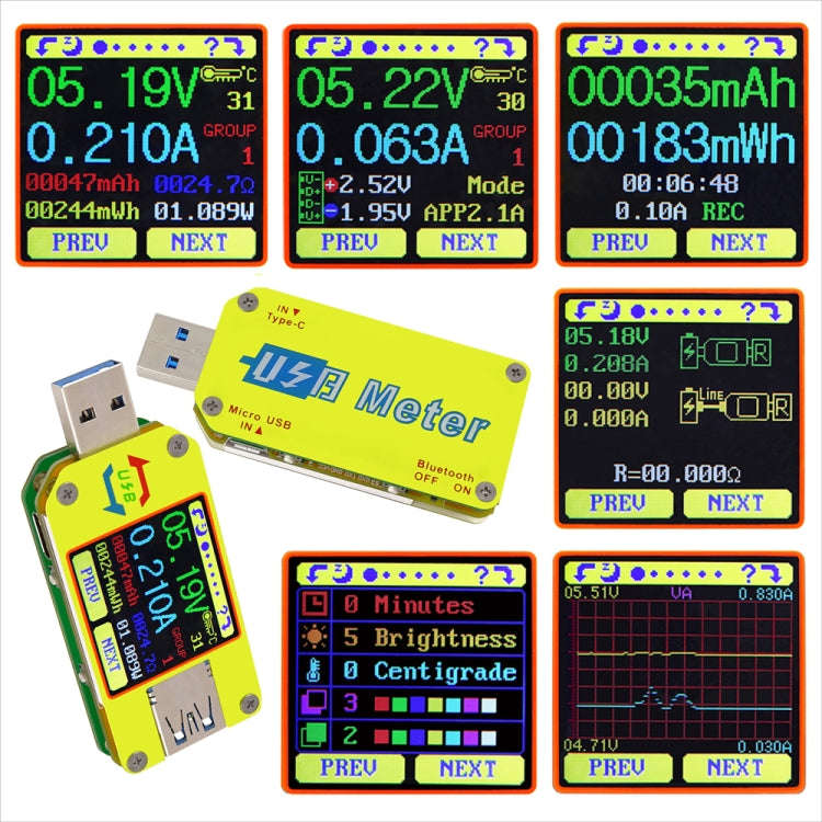 USB 3.0 Color Display Screen Tester Voltage-current Measurement Type-C Meter, Support Android APP...