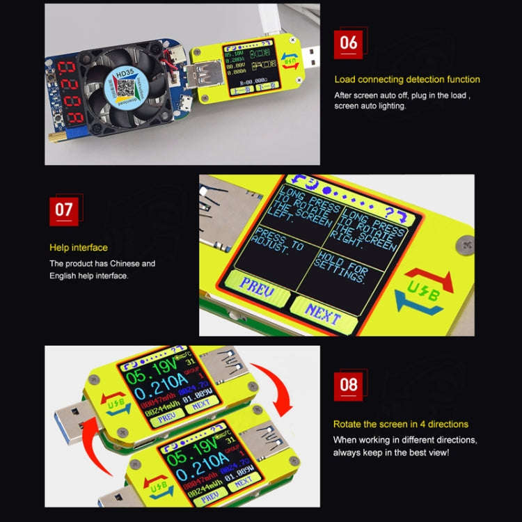 USB 3.0 Color Display Screen Tester Voltage-current Measurement Type-C Meter, Support Android APP...