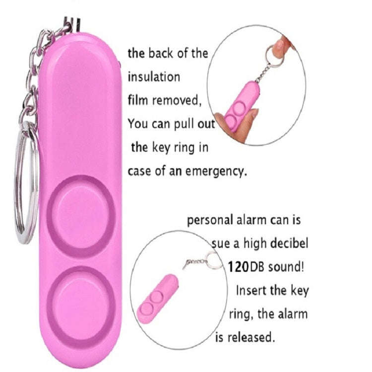 2 PCS 120dB Self Defense Anti-rape Device Dual Speakers Loud Alarm Safety Personal Security Keych...