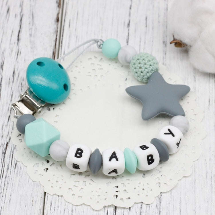 DIY Silicone Baby Pacifier Clip Colorful Pacifier Chain(Blue)
