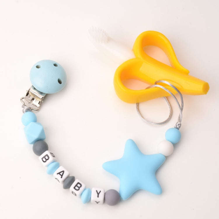 DIY Silicone Baby Pacifier Clip Colorful Pacifier Chain(Blue)