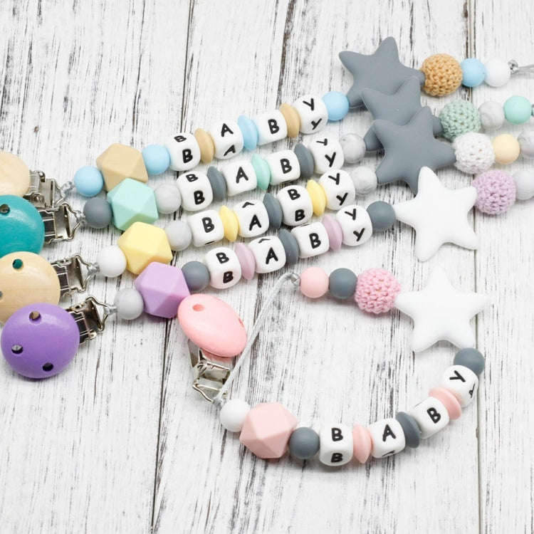 DIY Silicone Baby Pacifier Clip Colorful Pacifier Chain(Blue)