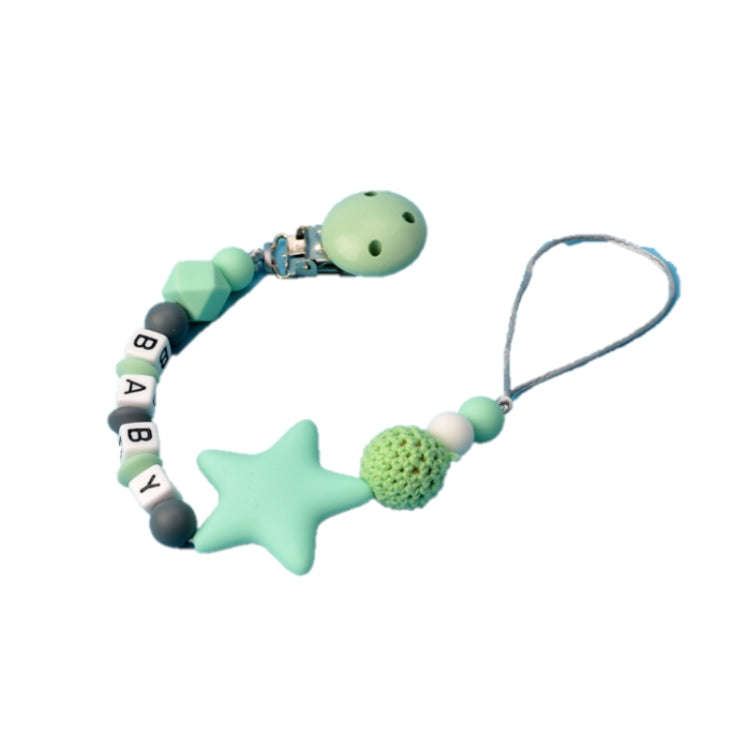 DIY Silicone Baby Pacifier Clip Colorful Pacifier Chain(light green)